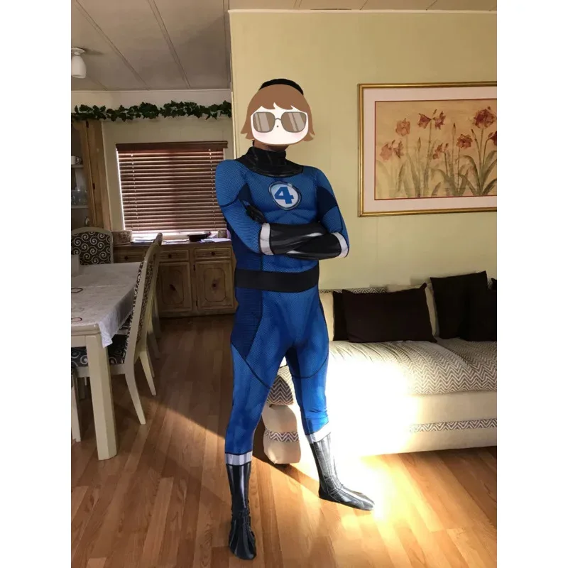 

Adult Men Kids Movie Fantastic Four Cosplay Costume Superhero Zentai Party Bodysuit Jumpsuit