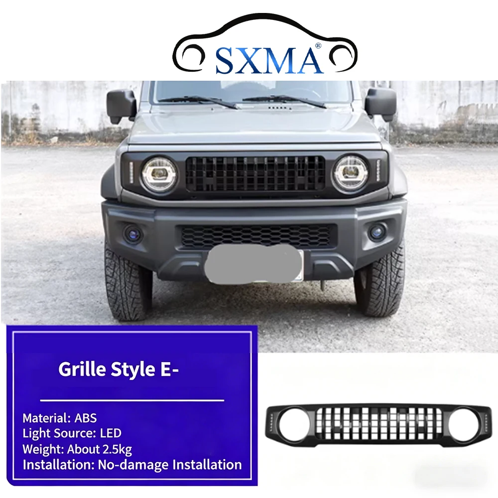 SXMA JMN142 Front Grille Large Grill GridwithTurn Signal Light Front Hood Accessories Decoration forJimny JB74 3/5Door 2019-2026