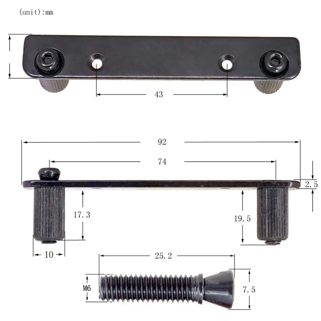 Electric Guitar Tremolo Bridge Nut Adjsut Double Lock Tremolo System Parts image 6