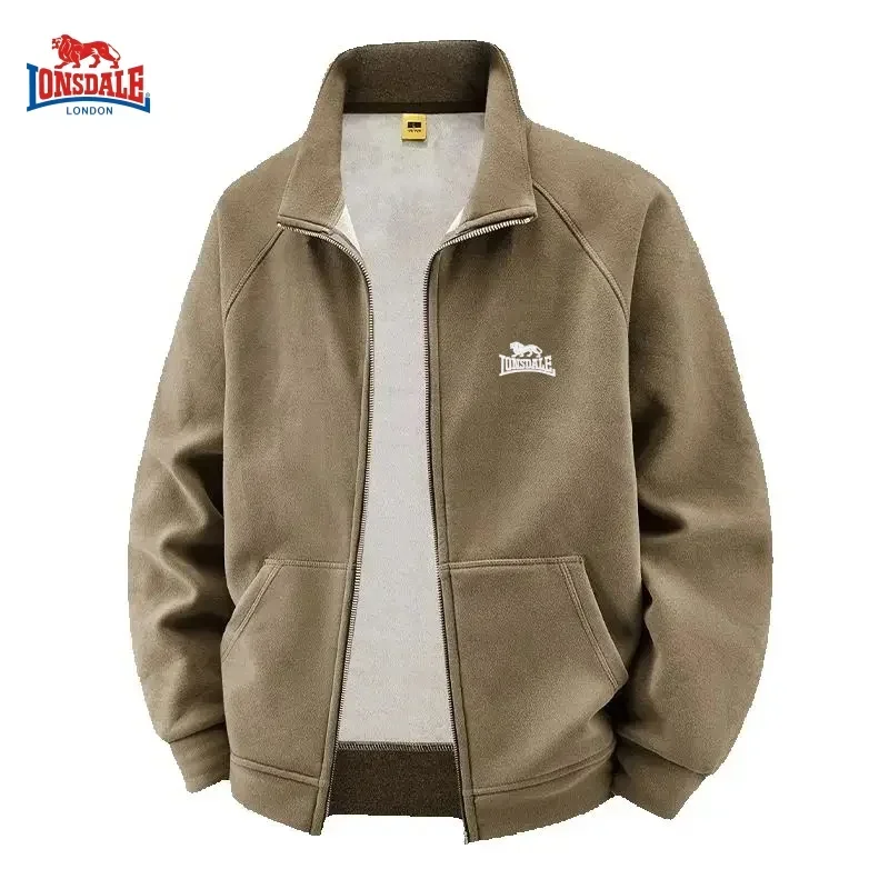 

Autumn and winter men's high-quality fleece stand up collar sweatshirt jacket, new fashionable, casual, warm and versatile top