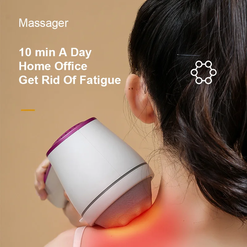 Rechargeable Hand Held Massager Car Home Office Lumbar Neck Mattress Pain Relief Cordless Electric Percussion Muscles Back Foot