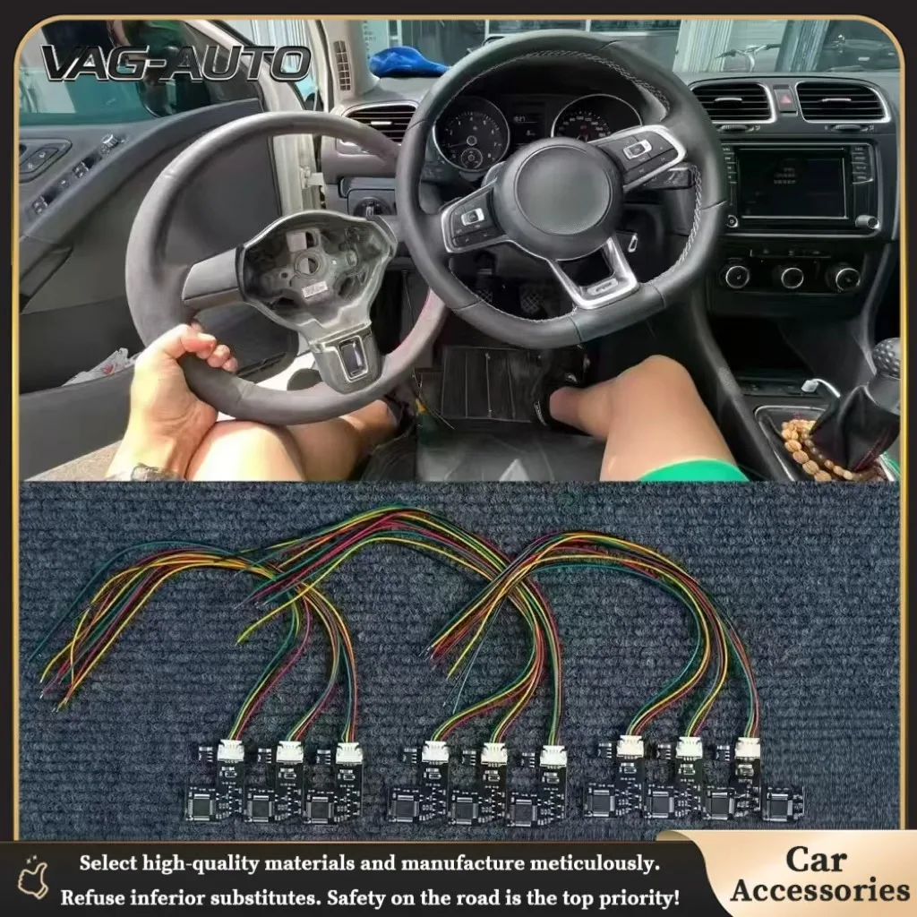 Car Steering Wheel PQ to MQB Upgrade Decoder Steering Wheel Button & Paddle Shifter Function Adapter Keep Original Car Normal Wo