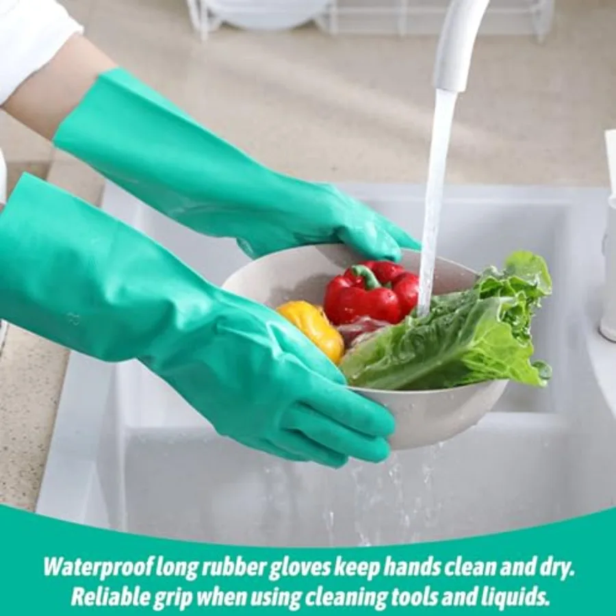 Reusable Waterproof Household Dishwashing Cleaning Rubber Gloves