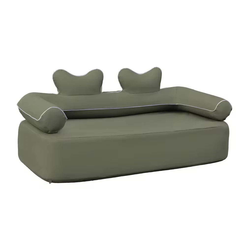 Outdoor Self-inflating Sofa, Double Folding Lazy Bed, Portable Removable Fabric Cover Lazy Sofa.