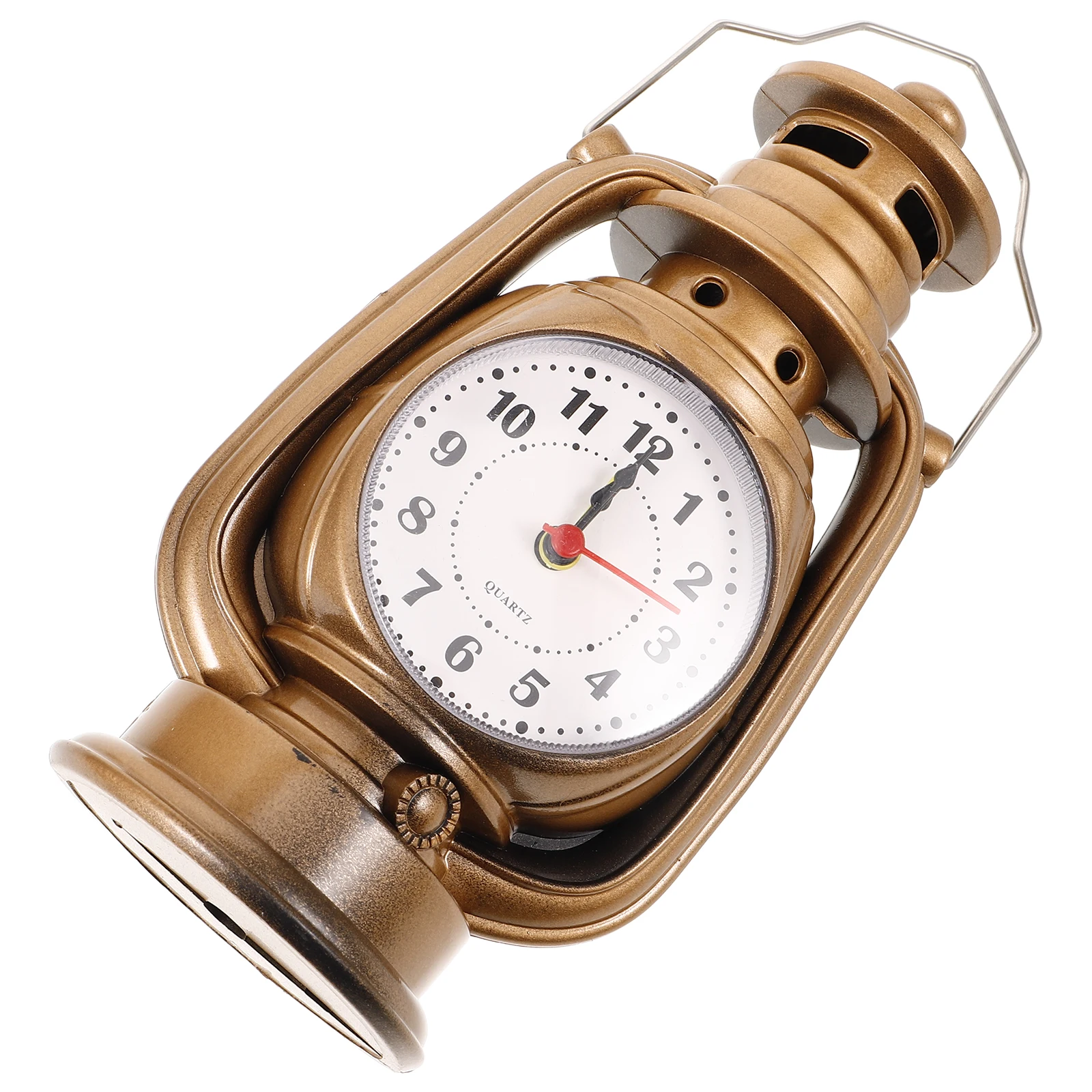 

Retro Kerosene Lamp Alarm Clock Vintage Handheld Bronze Color No Desk Clock Bedroom Home Table Long Lasting Smooth