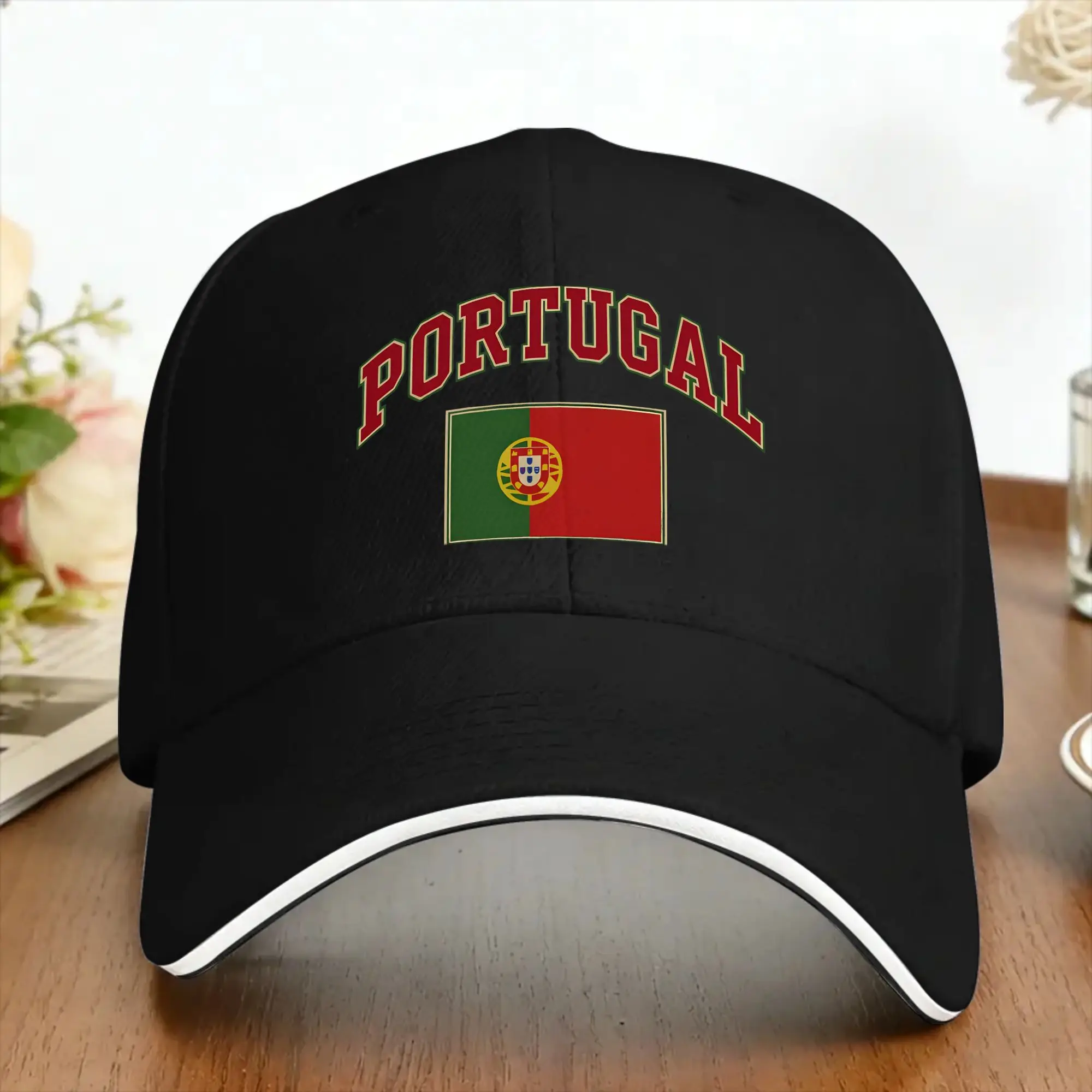 Curved Varsity Style Portugal Flag Logo Casual Baseball Cap  Kpop Rock Trucker Hat Summer Dropshipping Baseball Caps