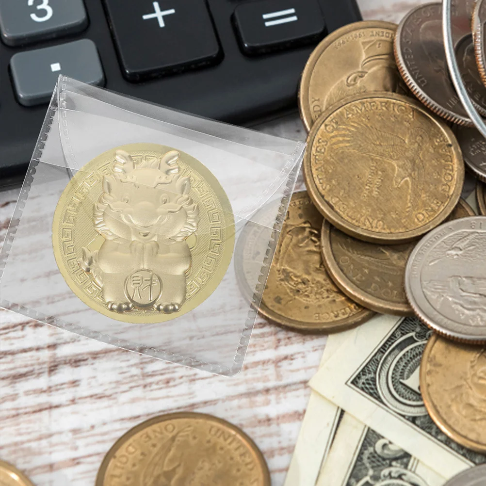 50 قطعة حقيبة شارة شفافة كم لهواة الجمع دائم بولي كلوريد الفينيل حامي واضح الرؤية التحدي عملة حامل تذكارية #3