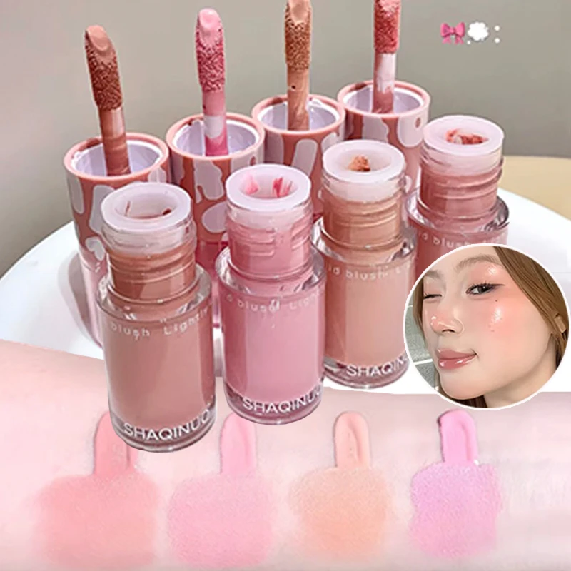 Double-ended Liquid Sponge Head Blush Waterproof Natural Lasting Matte Blusher Brightening Facial Contour Cheek Makeup Cosmetics