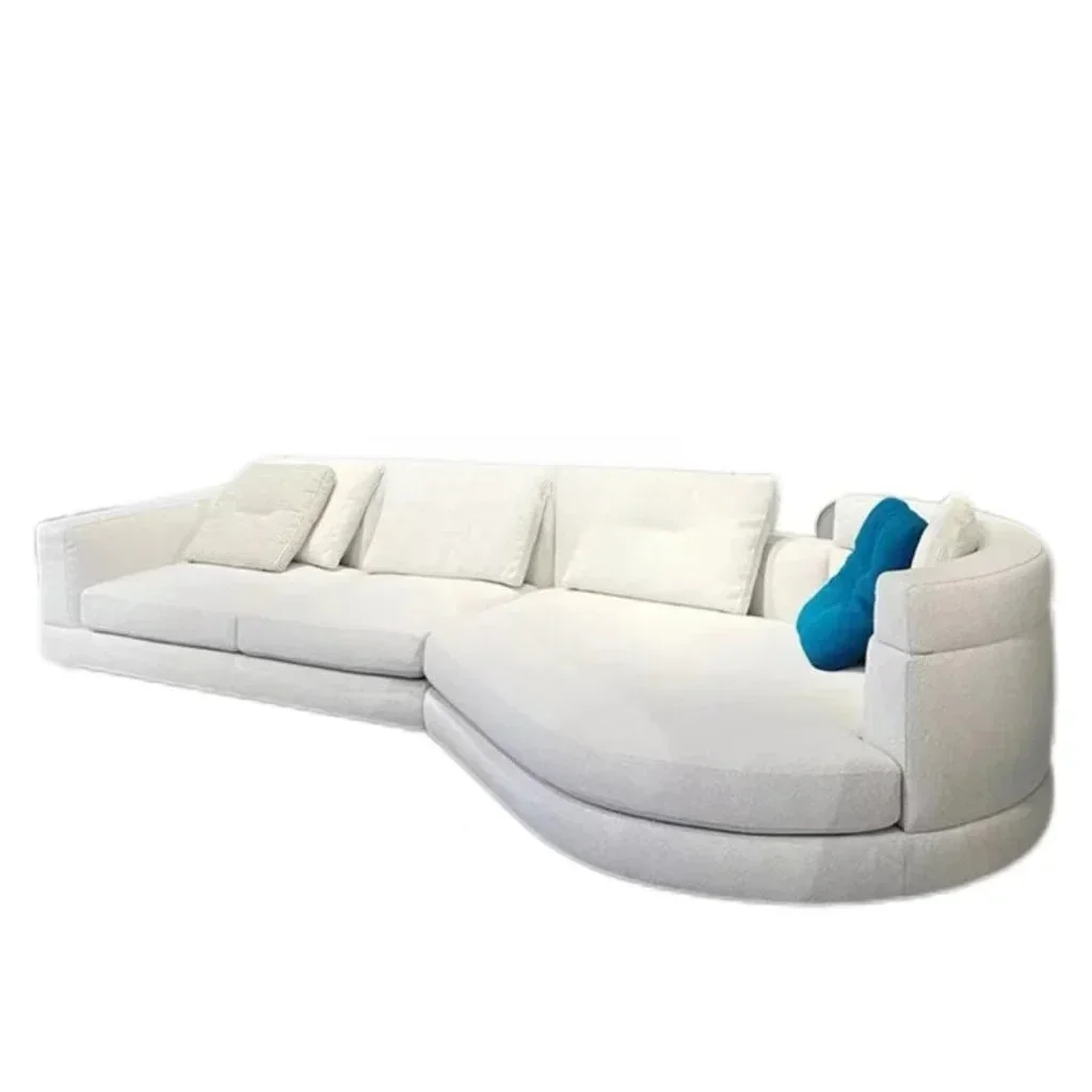 Sofa Italian minimalist large apartment simple modern light luxury special-shaped curved sofa living room, fabric sofa