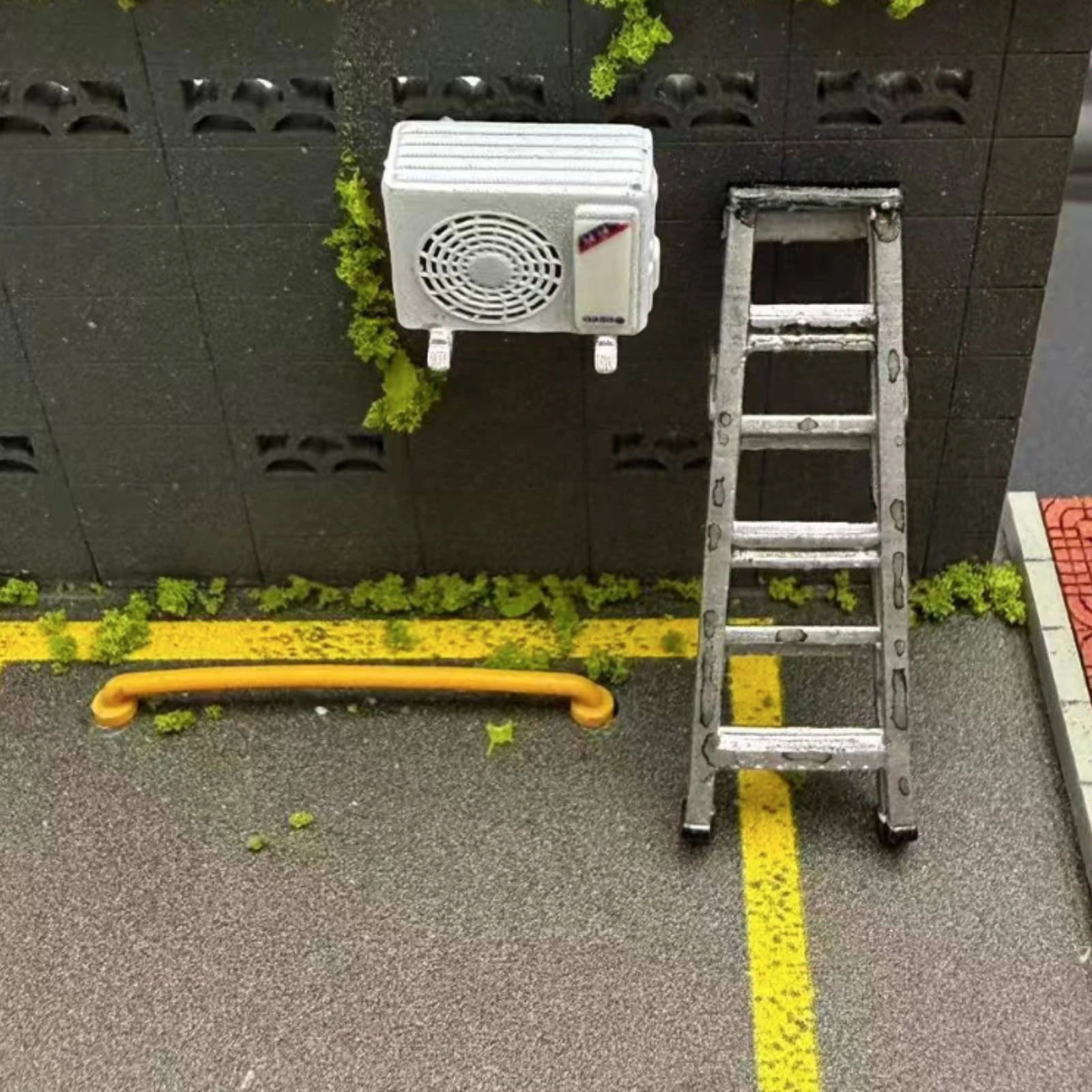 Miniature Step Ladder Weathered Ladder Model with Rungs Diorama Accessory Authentic Exact Detailing for Hobby Builders