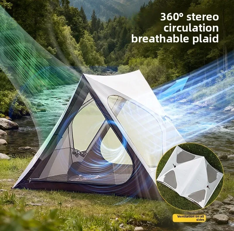 Portable Auto Setup Triangle Camping Tent Foldable Rainproof Sun Shade For Seaside Beach Park Outdoor Wild Trip Shelter