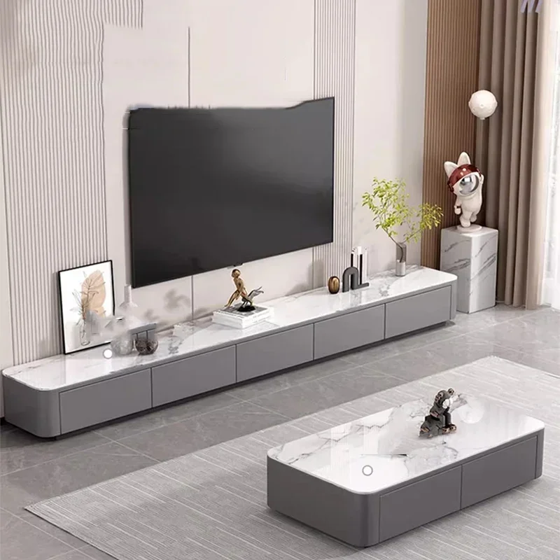 White Mobile Tv Stands Living Room Modern Display Luxury Drawers Tv Table Organizer Storage Muebles Chinese Style Furniture