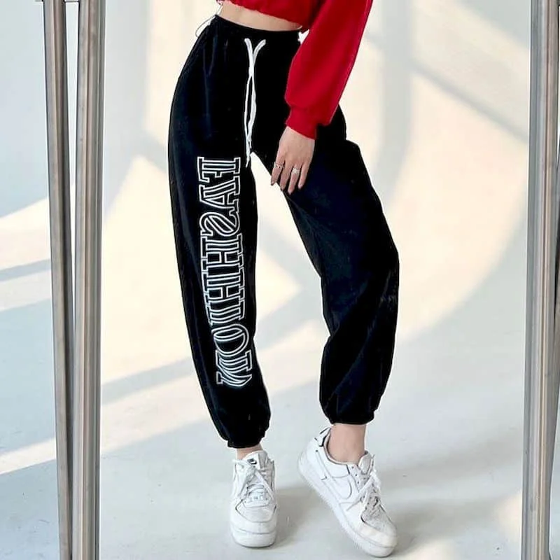 Vrouwen broek Amerikaanse jazz casual leggings joggingbroek print brief broek Koreaanse mode streetwear dameskleding Y2k kleding