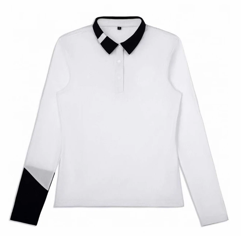Golf Women's Clothing Autumn/Winter New Outdoor Quick drying Sports Shirt Thin Velvet Long sleeved T-shirt Versatile POLO Shirt image 3