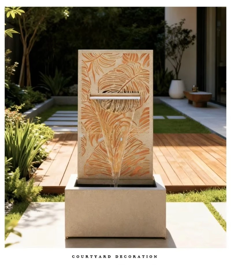 Outdoor Garden Courtyard Villa Balcony Floor To Ceiling Flowing  Water Circulating Lucky Fountain Landscaping