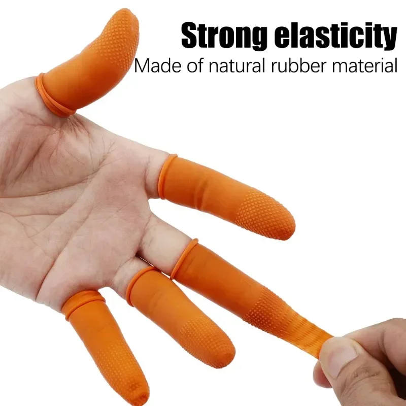 10/300PCS Disposable Finger Cover Natural Rubber Non-slip Finger Cots Anti Static Fingertips Protector Gloves Household Tool