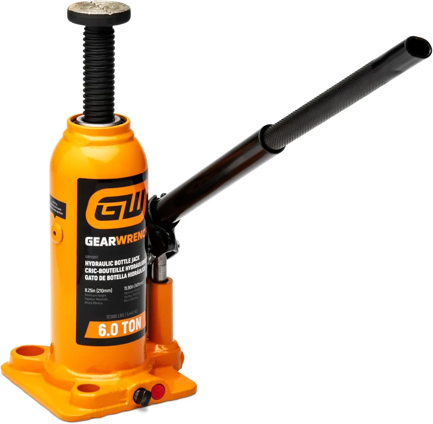 

6 Ton Hydraulic Bottle Jack with High Grip Saddle and Knurled Handle