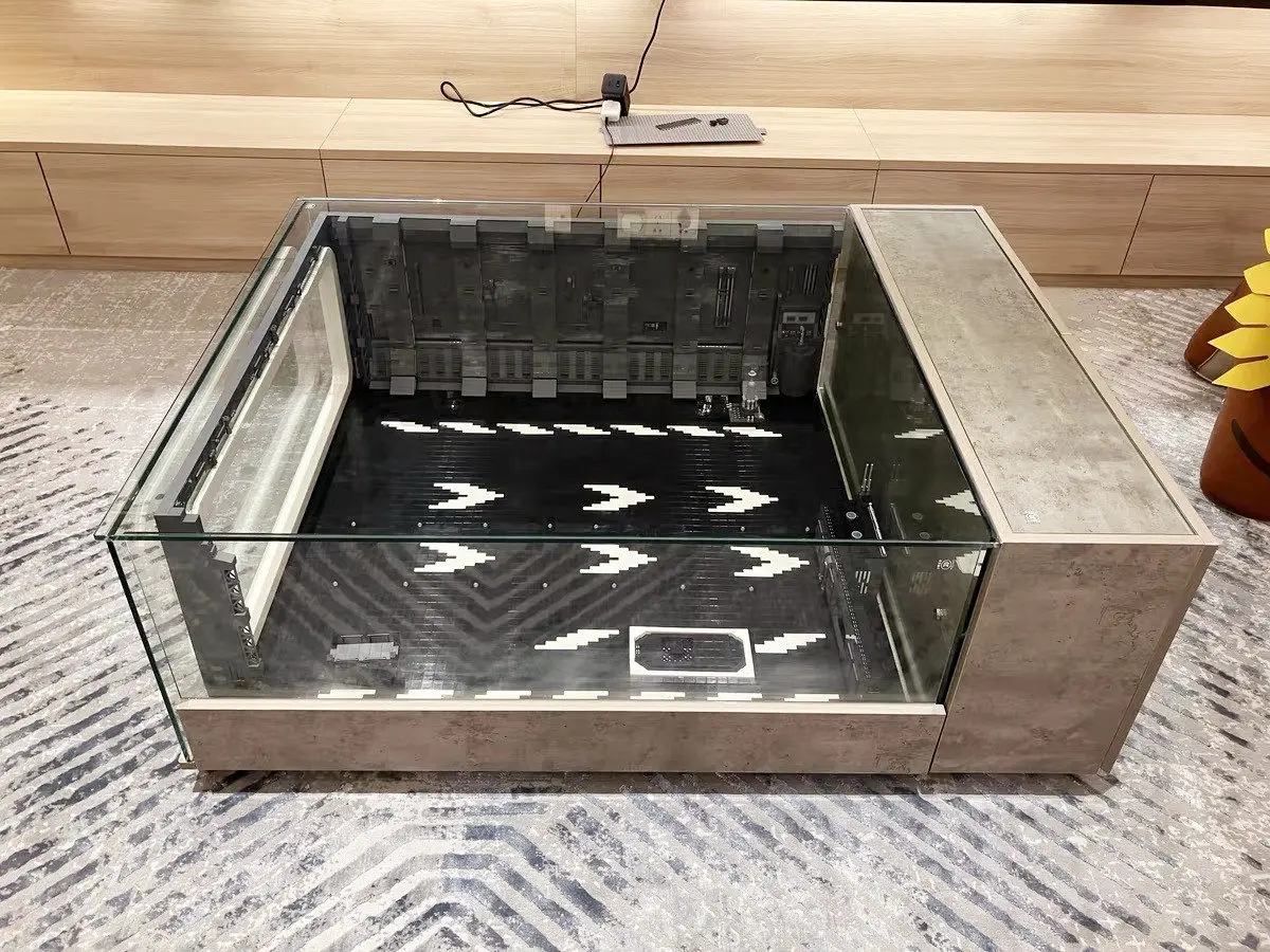 Model display cabinet home coffee table glass dustproof display cabinet creative customization
