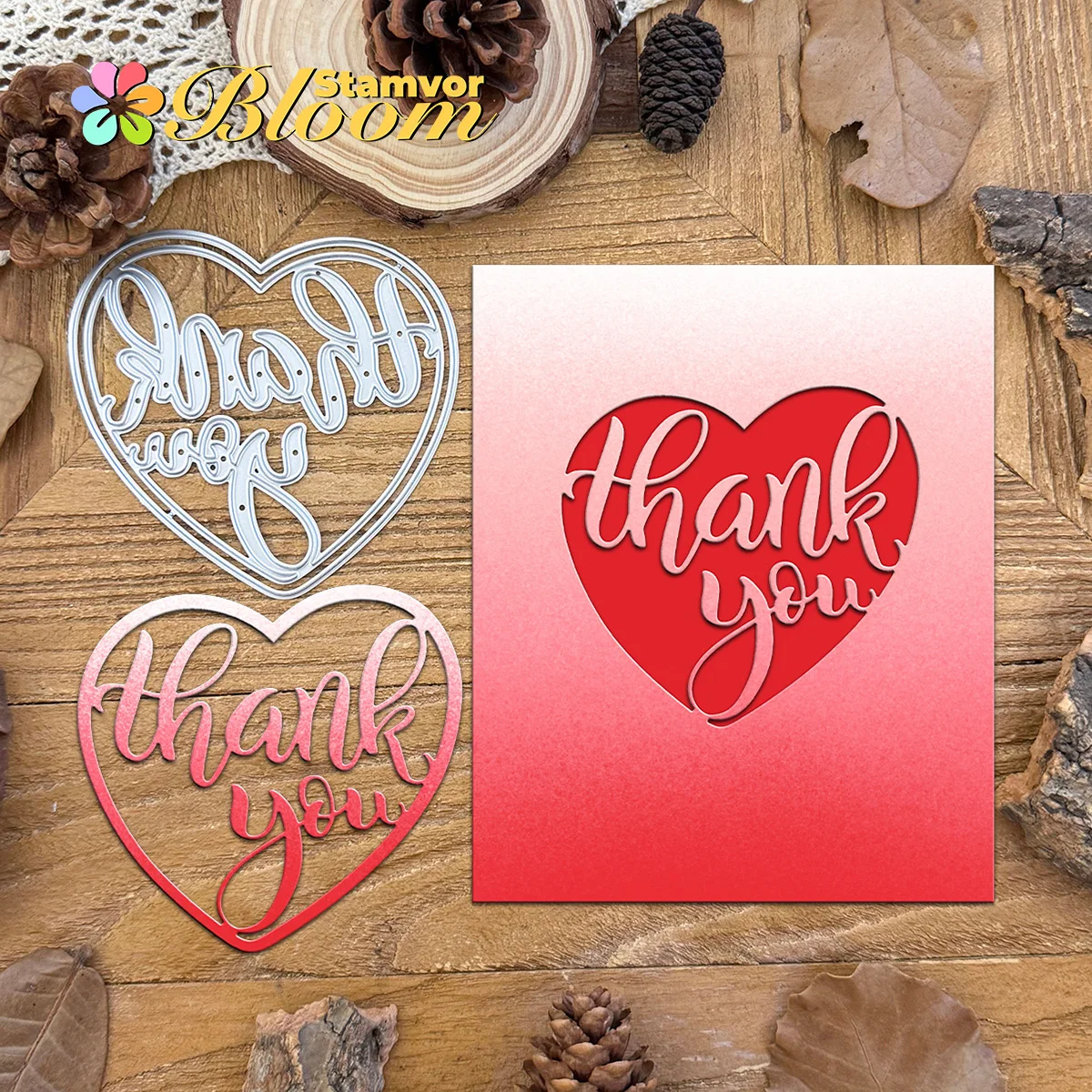Original schöne Schichten Liebe Titel DANKE Metall Stanzformen Scrapbooking dekorative Prägung