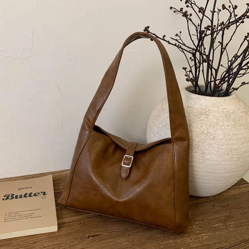 

2025 Vintage Underarm Bag, Luxe Shoulder Purse for Women, Spacious Top Handle Tote, Niche Day-to-Night Crossbody, Textured Sling