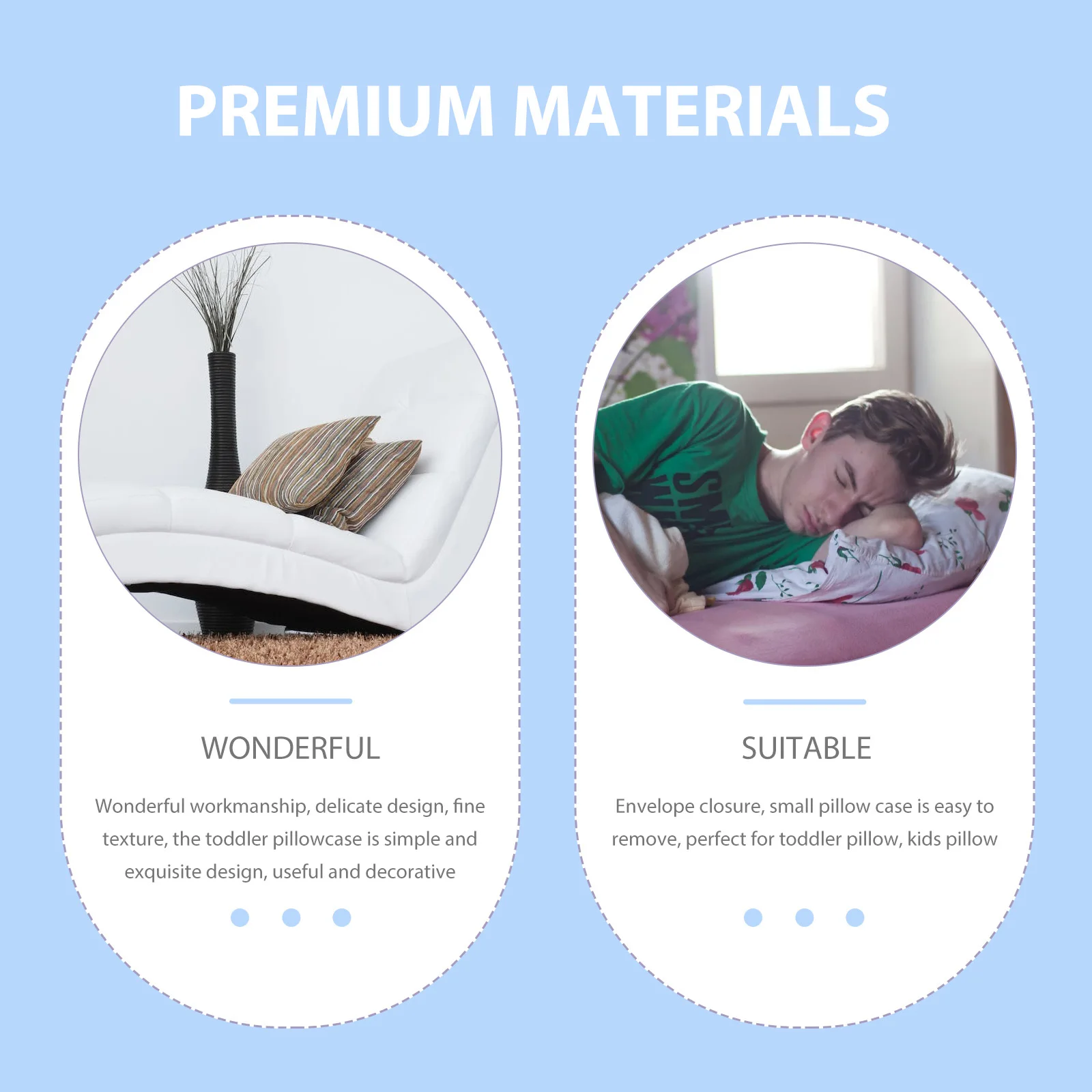 

2Pcs Toddler Pillowcases Smooth Comfortable Baby Pillow Cases Envelope Closure Travel Pillowcase for Children Decorative Use