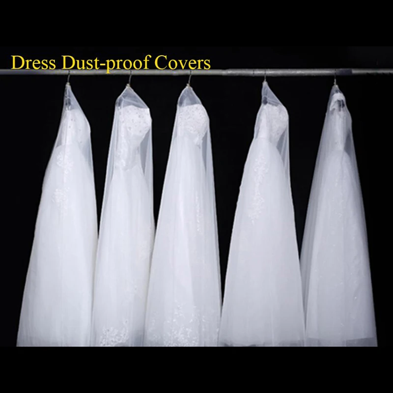1pcs Transparent 160cm/180cm/200cm Long Soft Tulle Dust Cover Home Clothes Wedding Dress Protector White Mesh Yarn Material