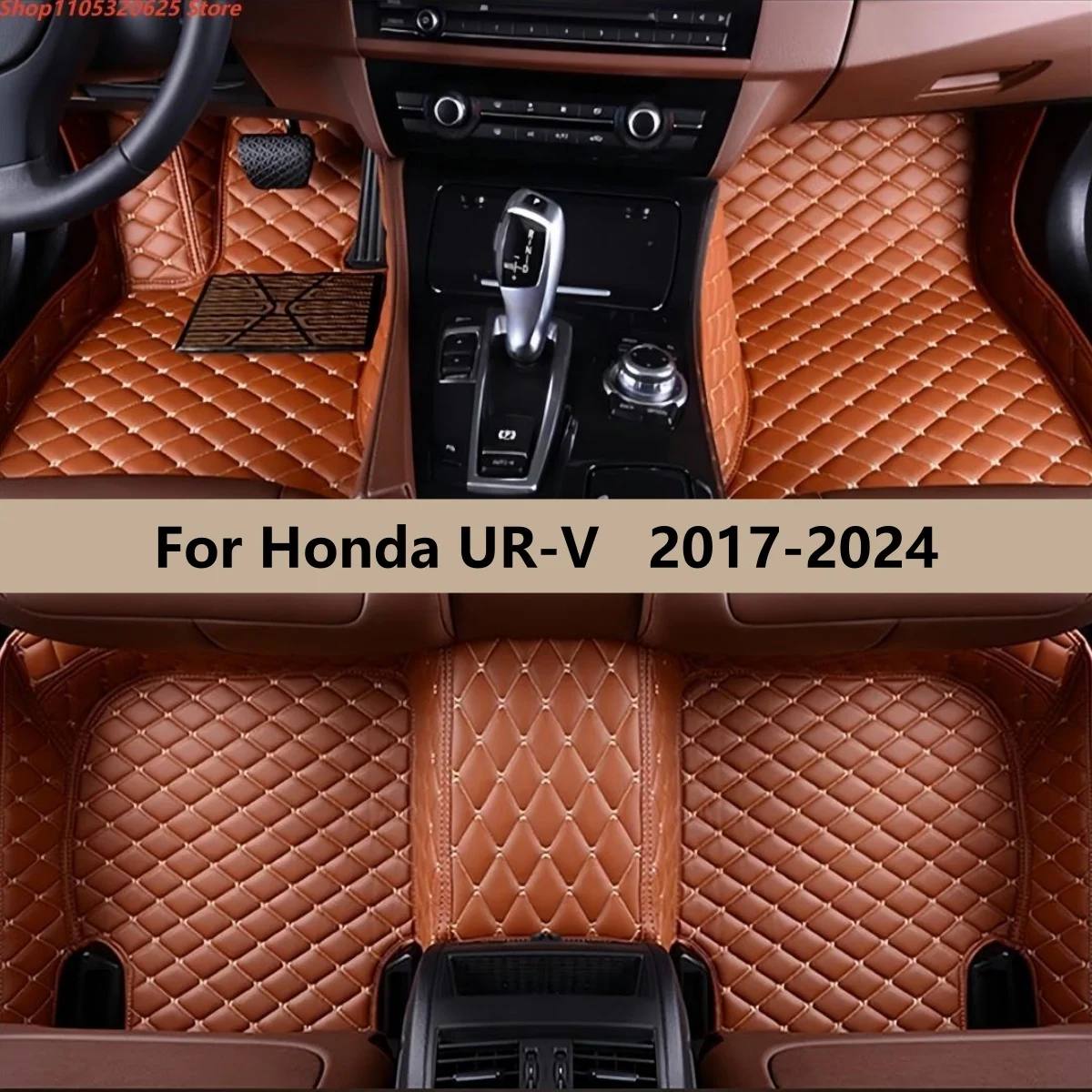 

For Honda UR-V 2017-2024 2023 2022 2021 2020 Car Floor Mats Custom Auto Foot Pads Automobile Carpet Cover Interior Accessories