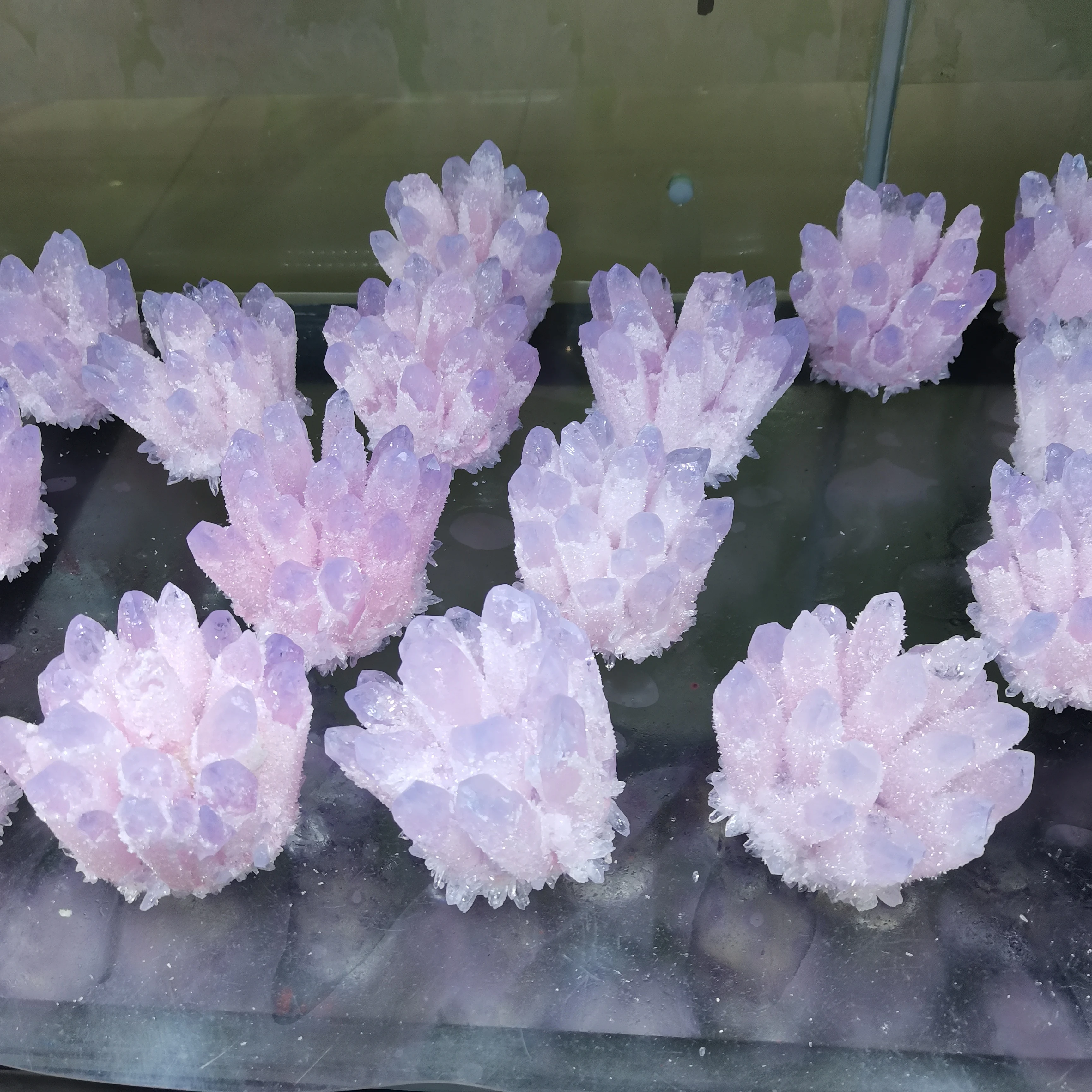 Novo!! Belo fantasma rosa Quartz Crystal Cluster Healing Specimen 1pcs