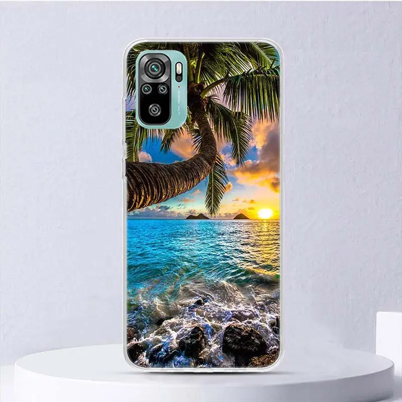 Summer Beach Sunset Sea Palm Tree Soft Case For Xiaomi Redmi Note 13 12S 11S 10S 12 11 10 Phone Cover 11T 11E Pro Plus 9 9S 8 8T