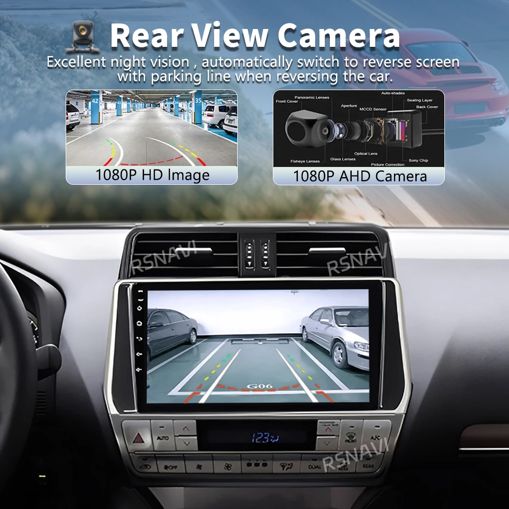 راديو سيارة أندرويد 15 لسيارة تويوتا لاند كروزر برادو 150 2018 - 2020 Carplay Auto GPS مشغل وسائط متعددة وحدة رأس الفيديو DSP ستيريو