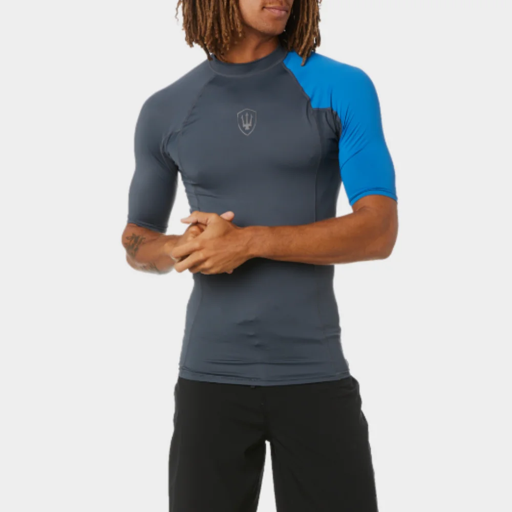 Summer Men\'s Rash Guards Shorts Sleeve Surfing Shirts Quick Dry Polyester Swimwear Keep Warm UV Sun Protective Swim Beach Tee