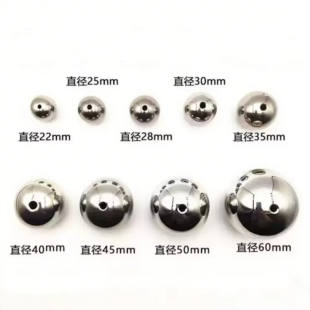 1Pcs OD 22-60mm Piercing Stainless Steel Balls Through Hole Unthreaded Steel Bead DIY Beading Round Ball Accessories Hole 3~20mm