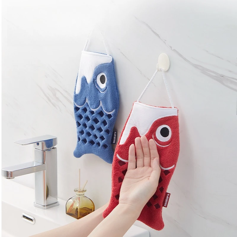 Cute Cartoon Hangable Hand Towel Children's Super-absorbent Handkerchief Square Towel Kitchen Wipes Insert Towel
