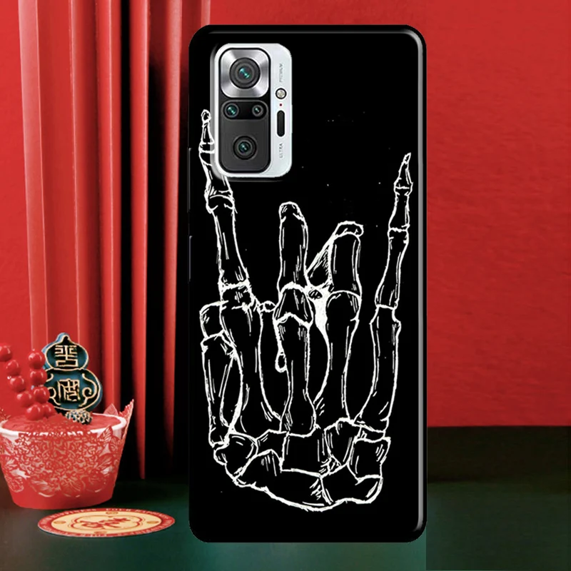 Rock Roll Skull Skeleton hands For Xiaomi Redmi Note 11 10 9 8 Pro 9S 10S Phone Case For Redmi 10 9 9A 9C 9T Cover Shell