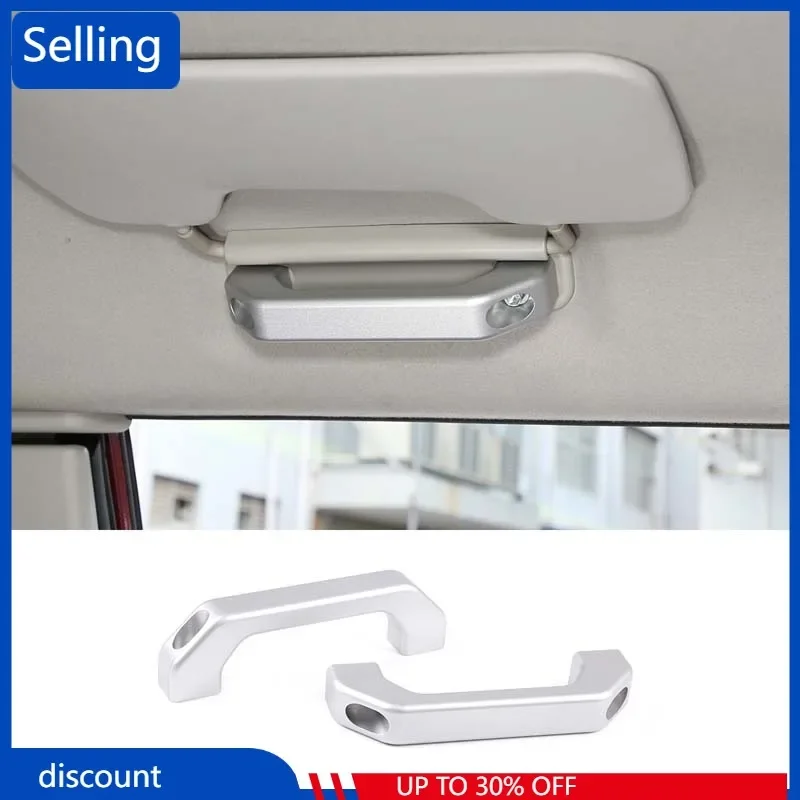 Interior Moulding Car Accessories Replacement Silver Aluminum Alloy Roof Grab Handle Strip 2PCS For Toyota FJ Cruiser 2007-2021