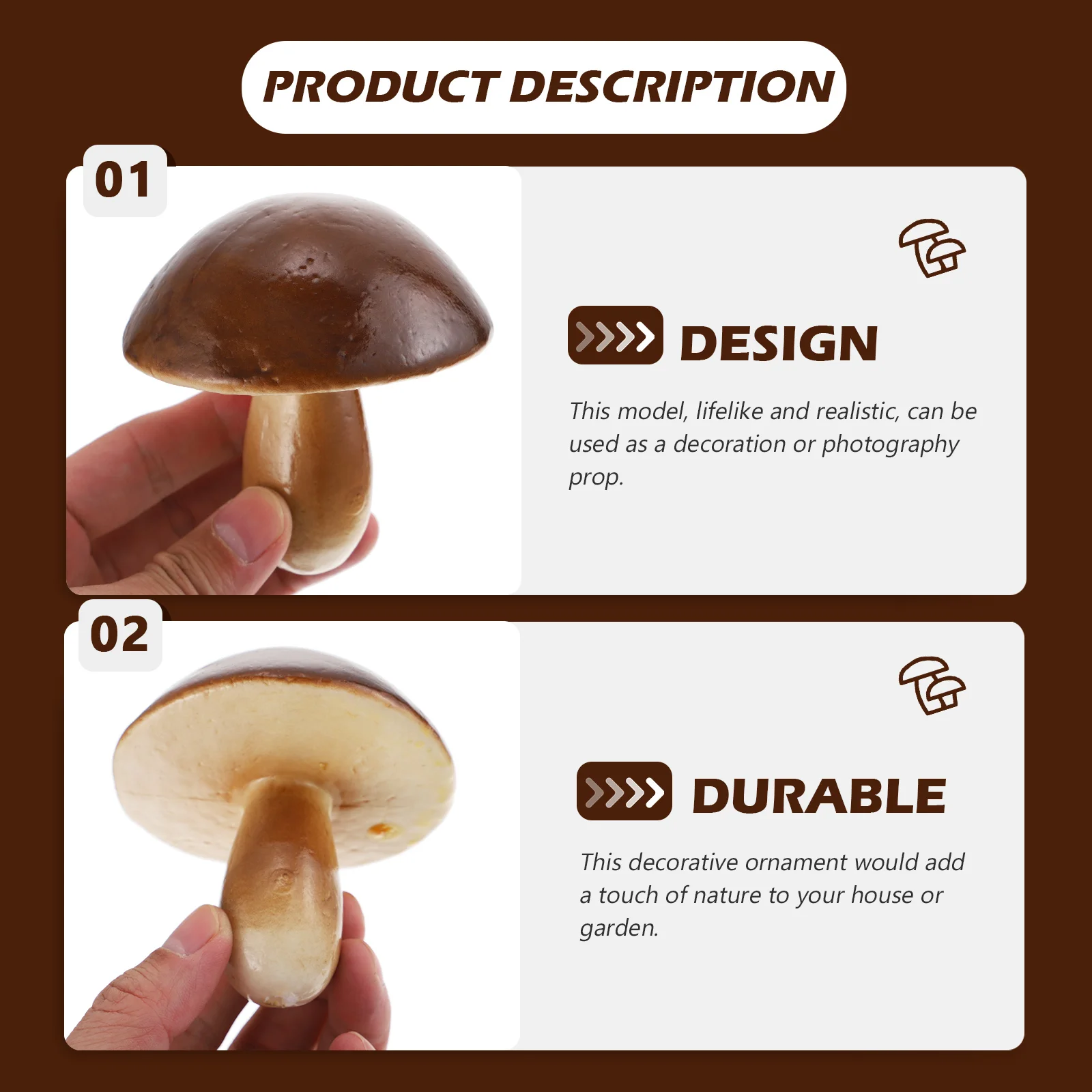 8 Pcs Household Scene Ornament Simulated Mushroom Artificial Imitation Adornment