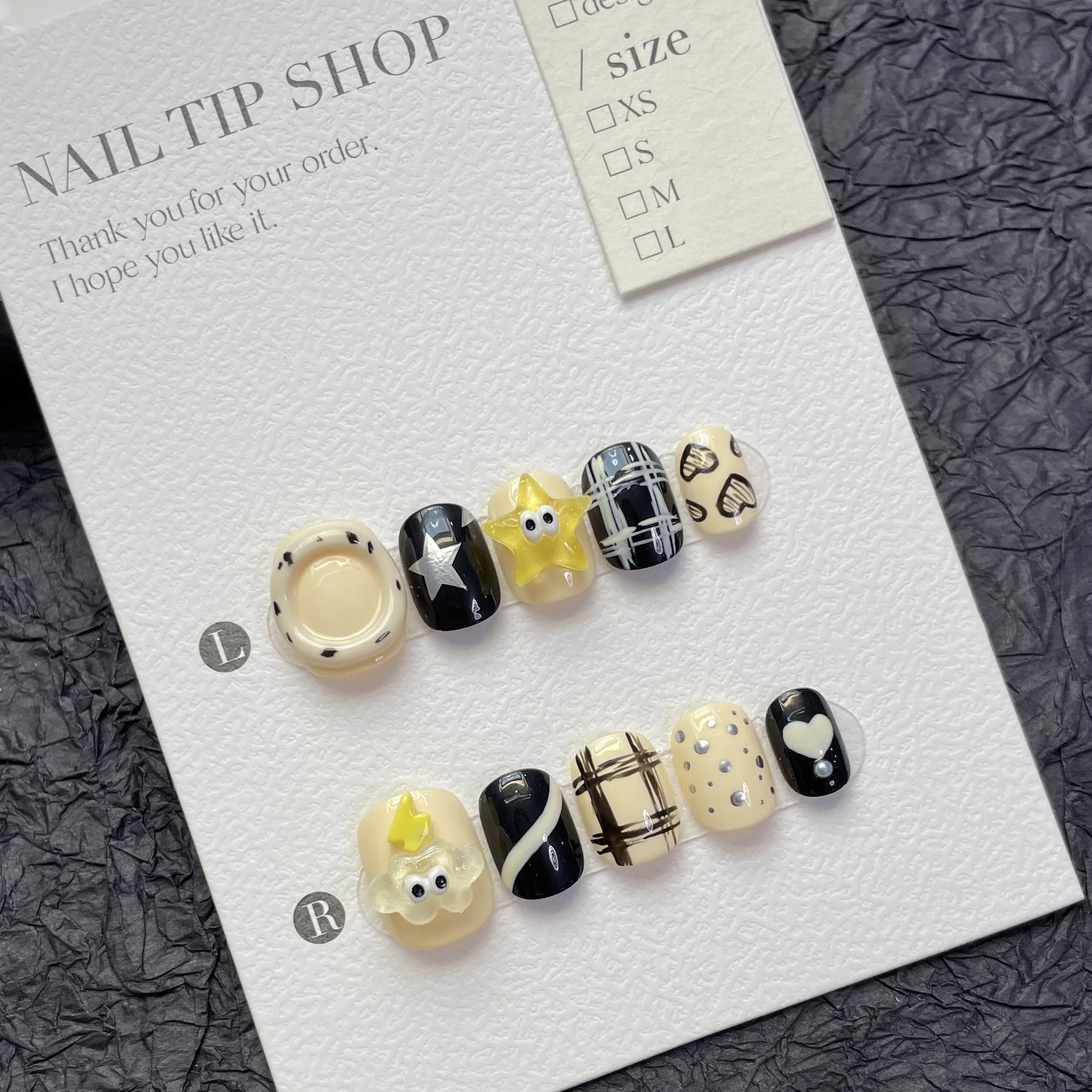 Handmade Press on Nails Cartoon Resin Star Cloud Decor False Nail Tips for Girls Wearable Sweet Short Fake Nail Patches 10pcs image 4