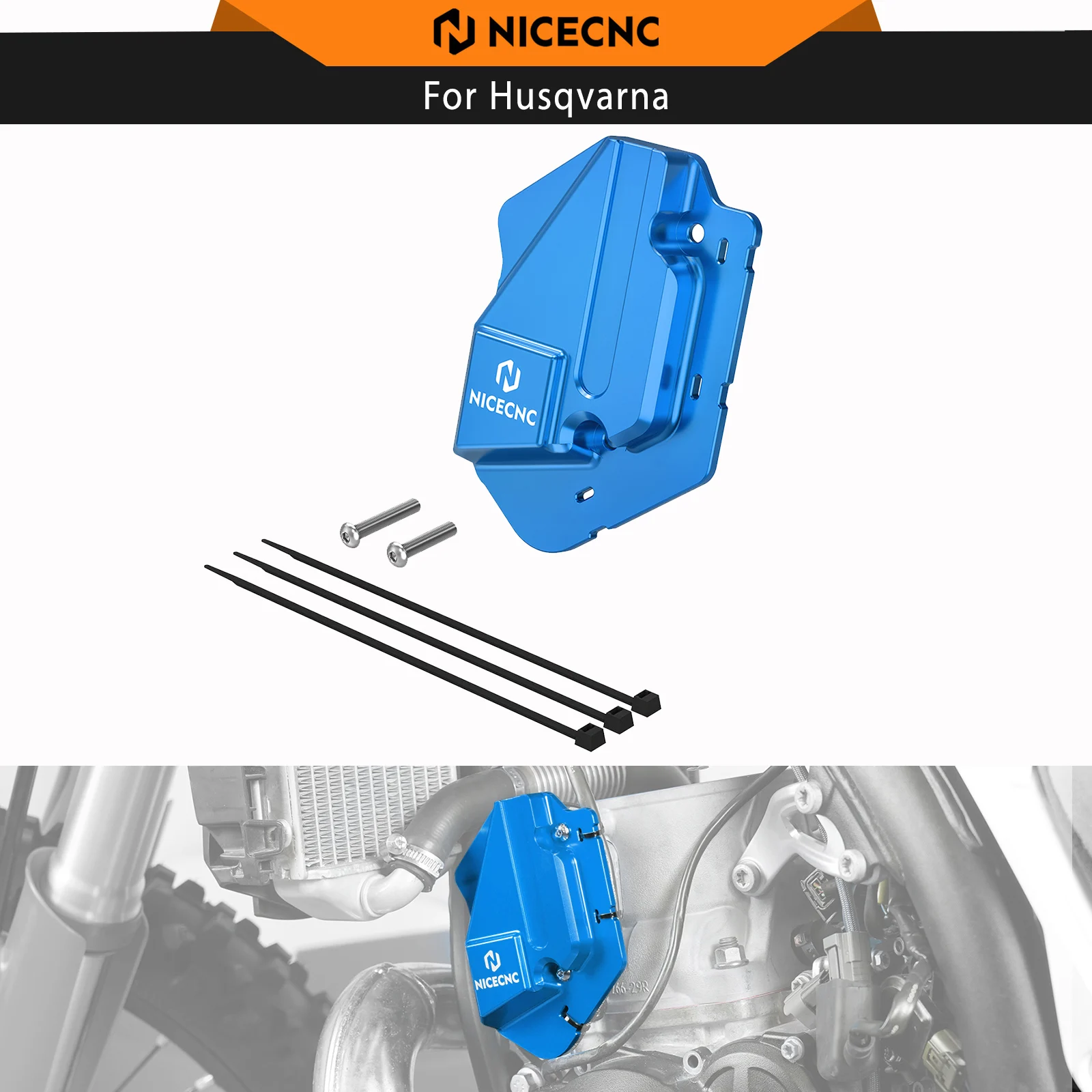 NICECNC Left Power Valve Cover Guard For Husqvarna TE300 TE250 2024 TC125 TC250 TX300 2023-2024 For KTM 250 300 EXC XCW 2024