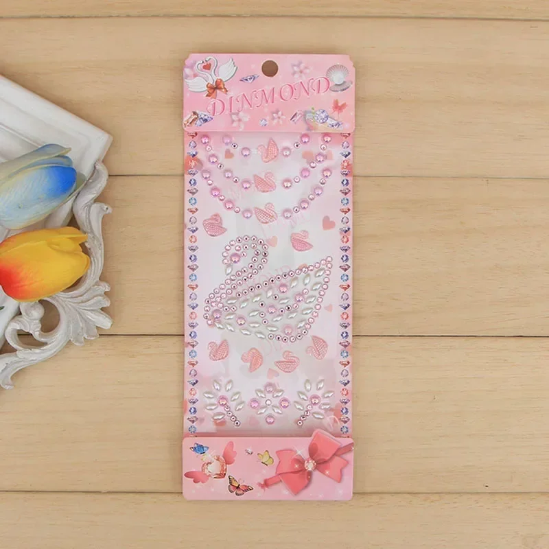 Pegatina con forma de cisne, calcomanía artesanal, arte móvil, diamantes de imitación de cristal, pegatinas autoadhesivas para álbum de recortes, juguetes para niños