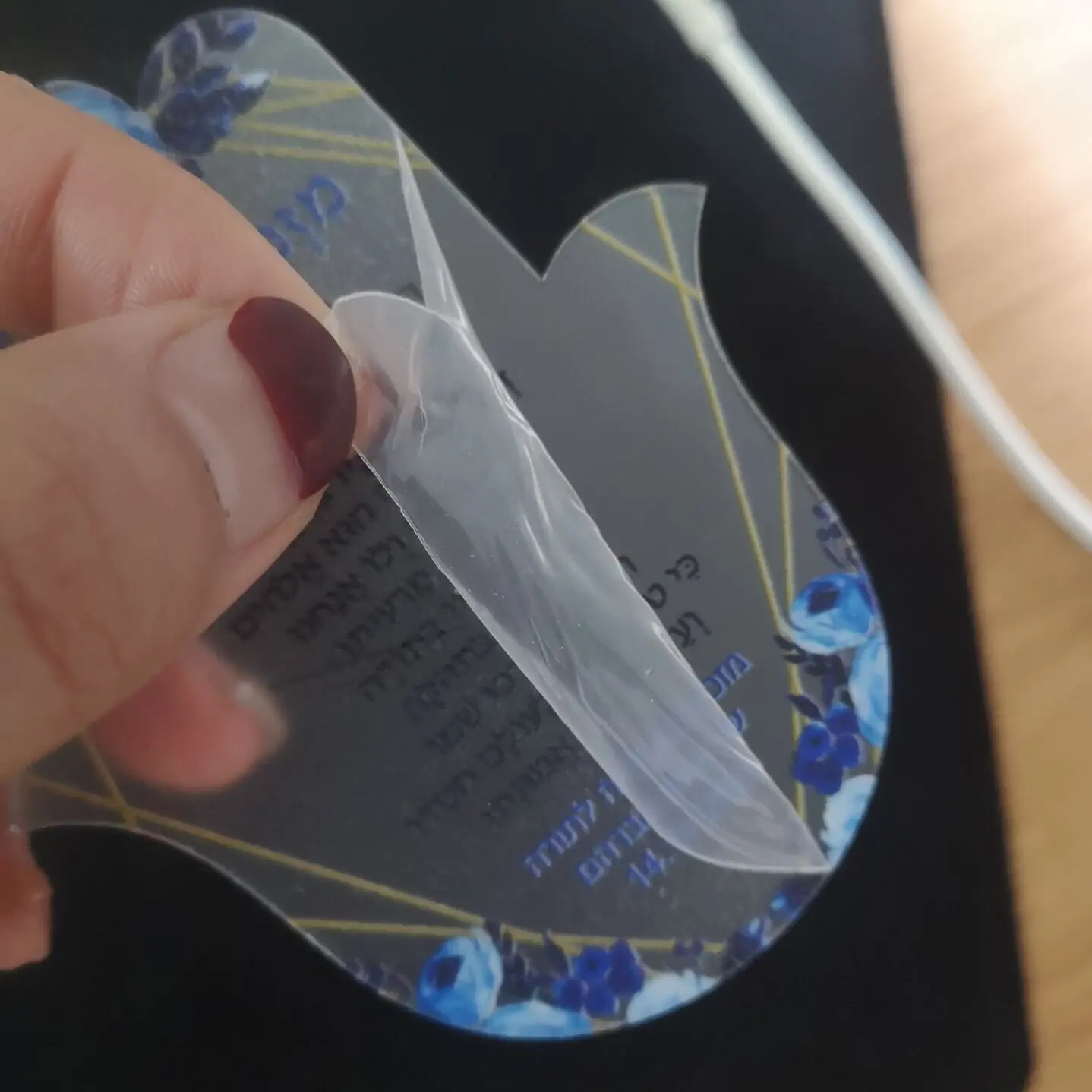 10pcs 1mm Jewish Prayer Invitation Card Personalize Bar Mitzvah Print Acrylic Seder Hadlakat Nerot Shabbat Candle Lighting Card