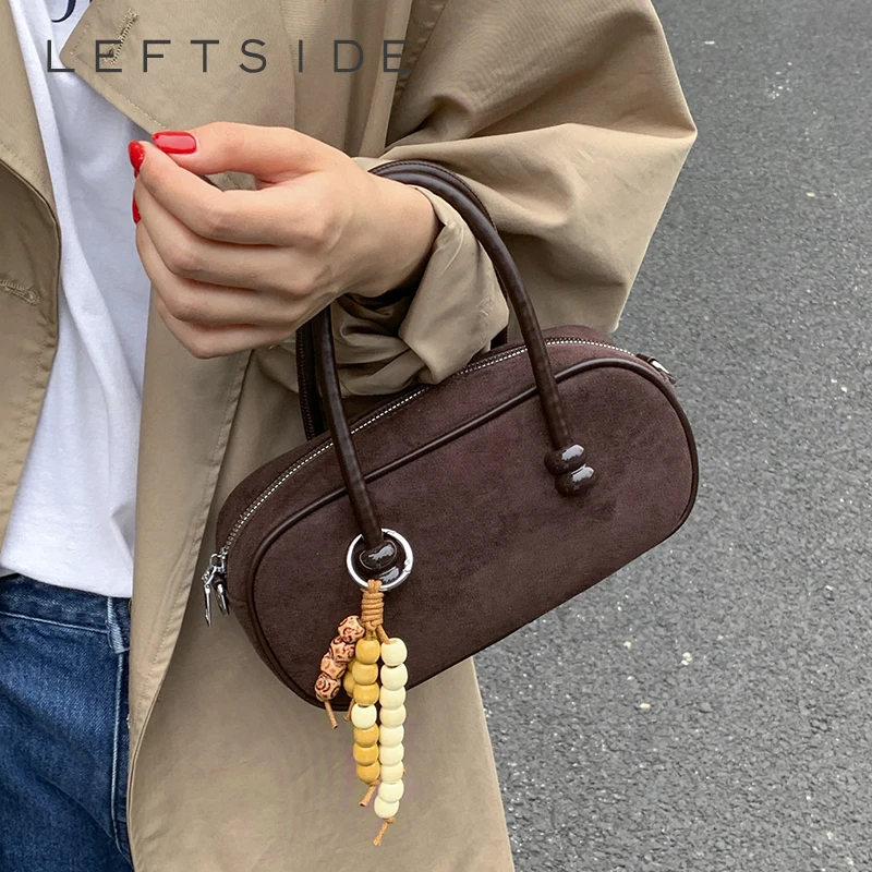 

Левая сторона, женская маленькая сумка через плечо из искусственной замши, зима 2024, простая сумка через плечо с короткой ручкой, роскошные дизайнерские сумки и кошельки