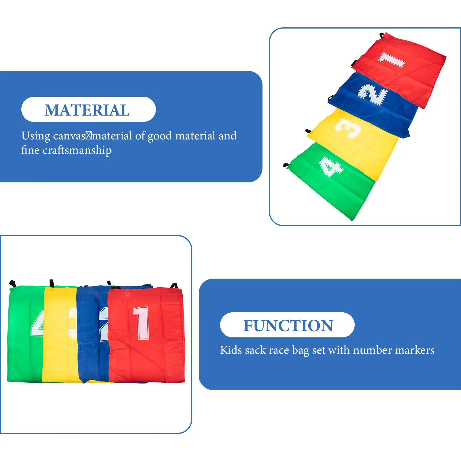 4pcs Jumping Bag Kids Game Canvas Material Bright Color Wear Resistant Lightweight Foldable Outdoor Carnival Race