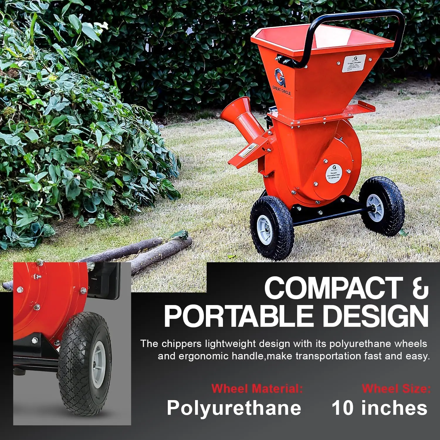 GreatCircleUSA آلة تقطيع الخشب من GreatCircleUSA، تعمل بالغاز شديدة التحمل 3 في 1، متعددة الوظائف، 3 بوصة، أقصى قدرة قطر الخشب EPA