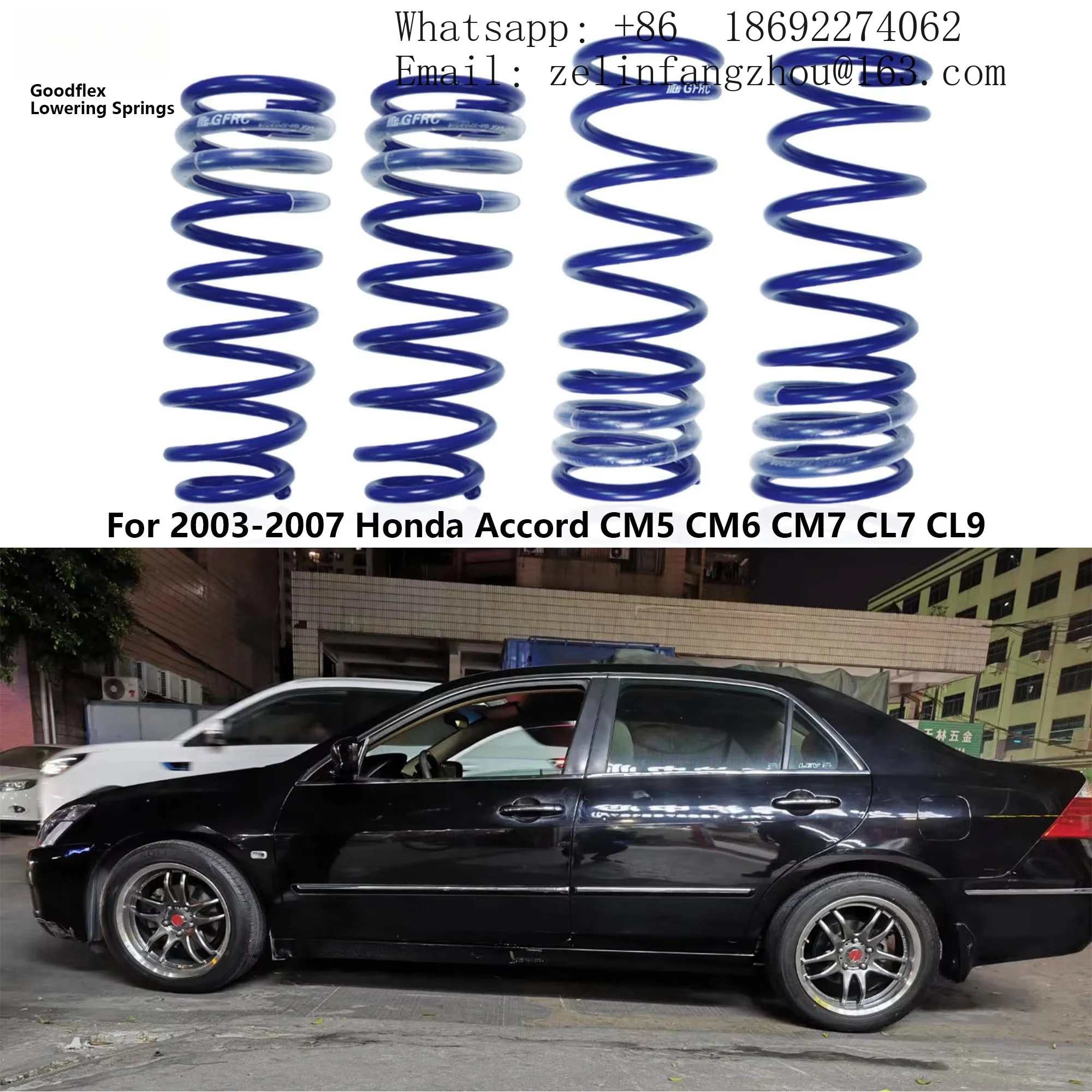GFRC Lowering Springs Suspension Kit for Honda Accord CM5 CM6 CM7 CL7 CL9 2003-2007 Front Rear Sport Coil Springs Pro