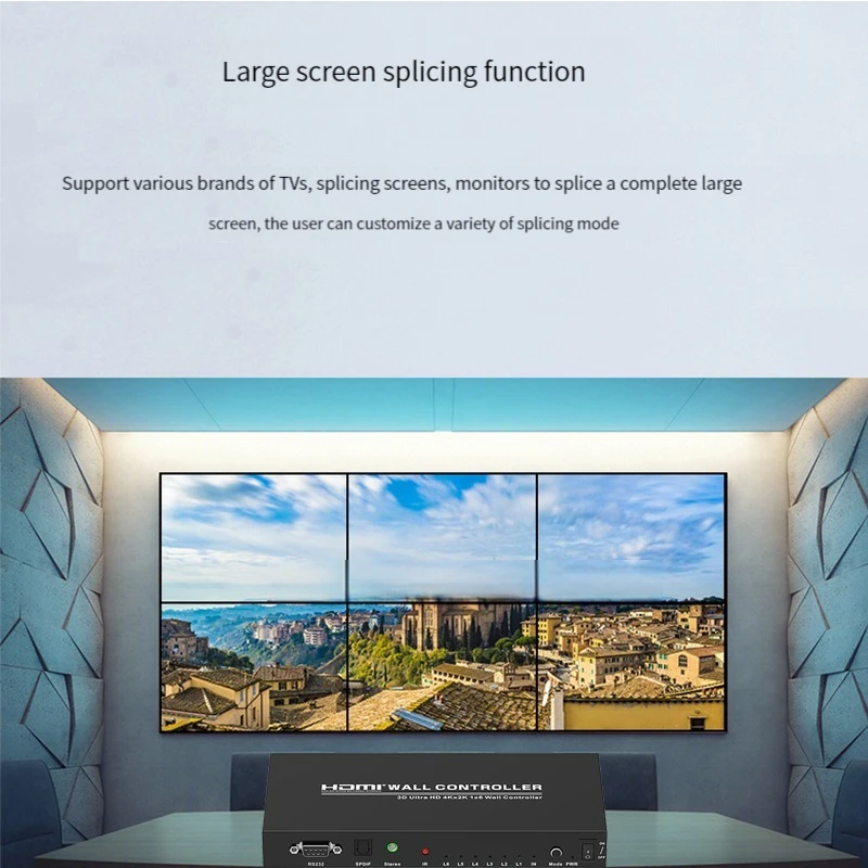 Video Wall Stitching Processor, TV Splicer para 6 TV Splicing Display, 2x3, 2x2, 2x3, 2x2