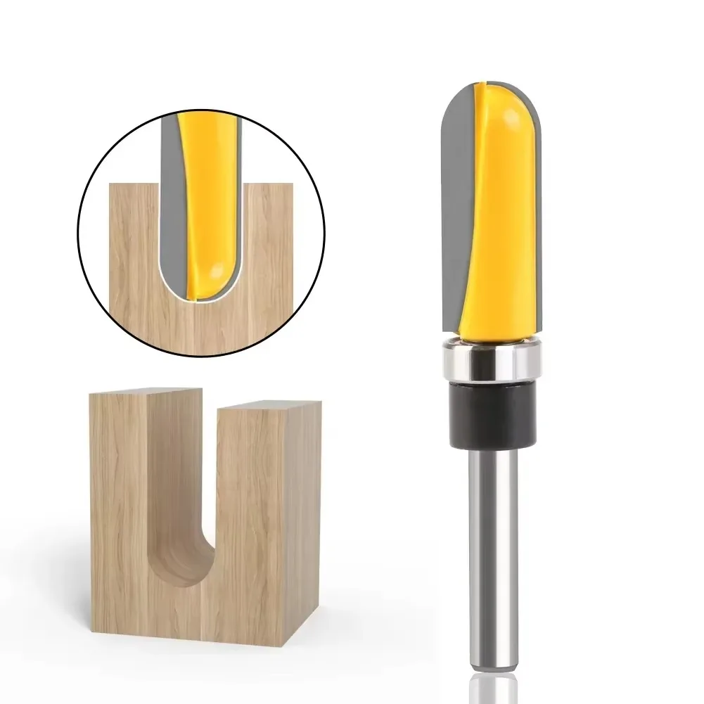 

1PC 1/4" 6.35MM 6MM Shank Milling Cutter Wood Carving 1/2" Diameter Bowl & Tray Template Router Bit - 1/4" Round Nose Bit Wood