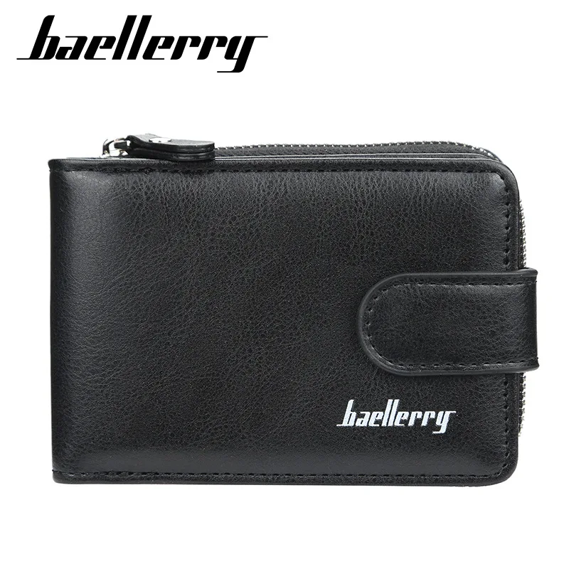 

Baellerry Card Bag Men European and American Driver's License Multi-function Buckle Coin Purse Youth Horizontal Zipper Organ Bag