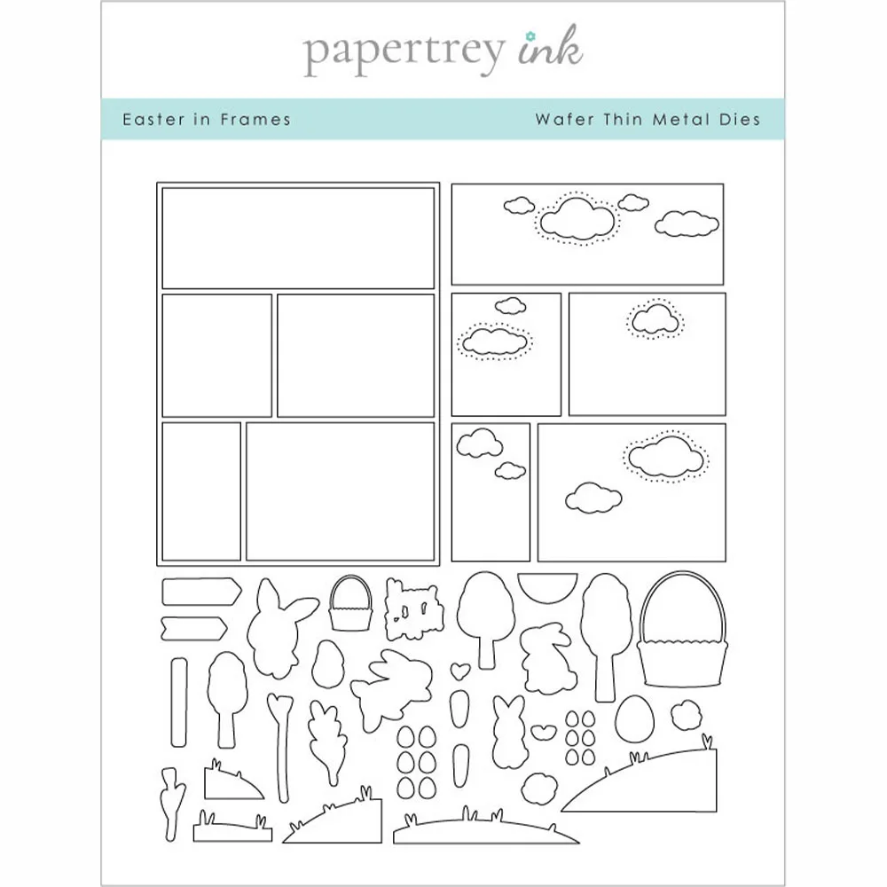 Easter Egg Hunt Dies Stamps Stencil Set New Metal Cutting Dies Rectangles and Circles DIY Scrapbook Paper Card Handmade 2025 New