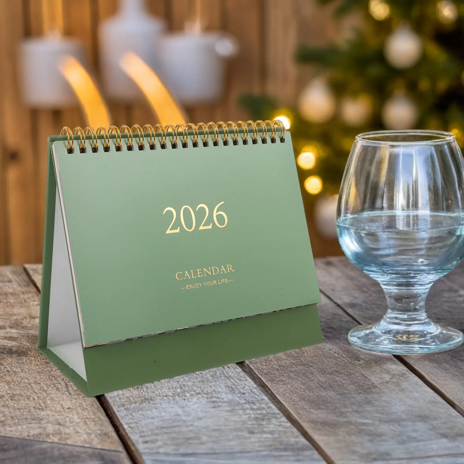 2026 Minimalist Desktop Calendar Small Standing Flip Calendar Premium Paper Smooth Page Turn Compact Desk Accessory for Office