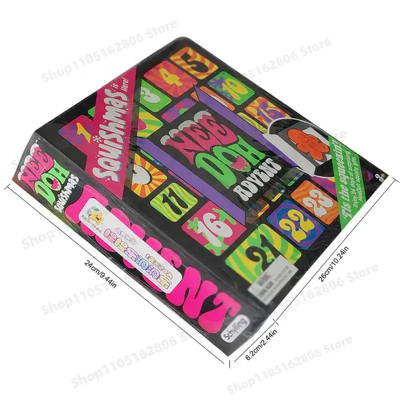 24-дневный адвент-календарь Nee Doh, сжимаемая игрушка, слепая коробка - снятие стресса, сенсорные игрушки для детей/взрослых, Рождество, развлечение обратного отсчета